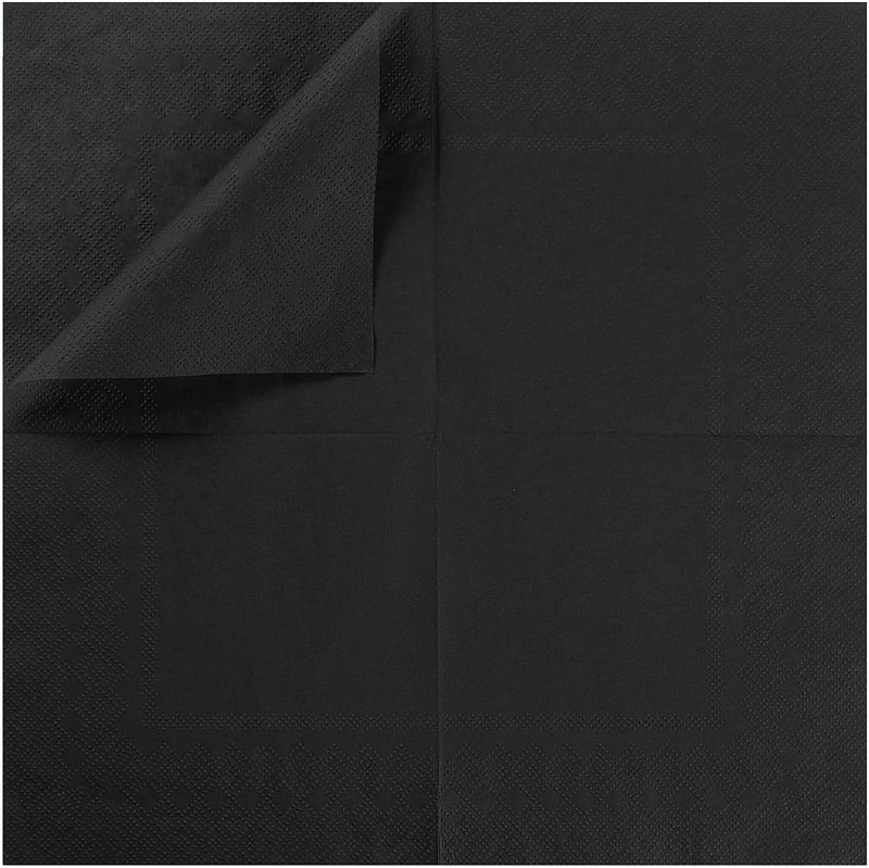 BEFORYOU 100 Pack Cocktail Napkin 2-Ply Dessert Napkins Folded 5 x 5 Inches Disposable Napkins for Dinner Wedding Birthday Party Bridal Anniversary Reception Event (100, Black) - Image 4